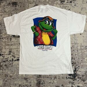 Vintage NWOT Senor Frogs Puerto Rico Biker Beer T Shirt Sz XL Y2K Beach
